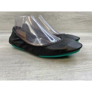 Tieks by Gavriel Women's 8 Black Leather Ballet Flats Foldable Travel Slip On